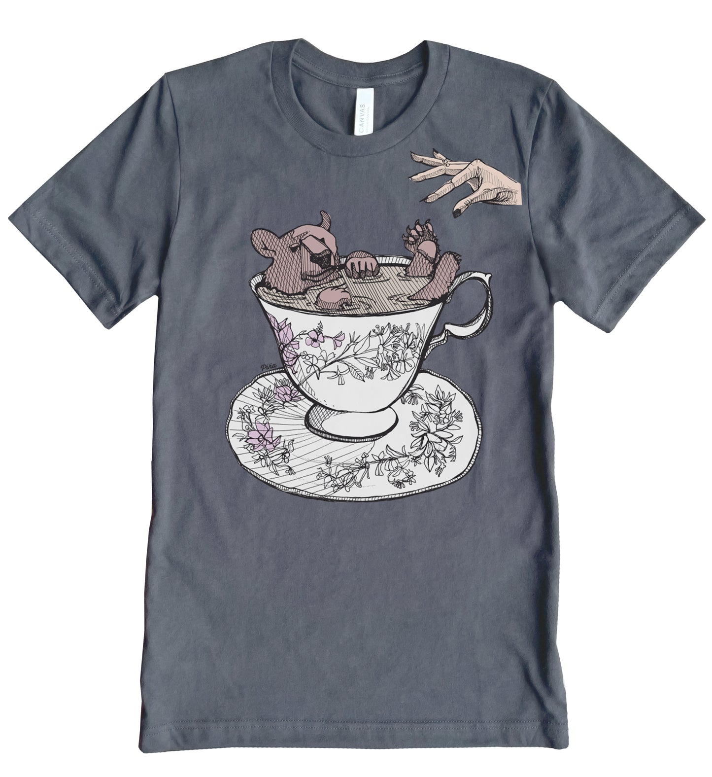 Bear in Teacup in Colour Unisex Jersey Tee