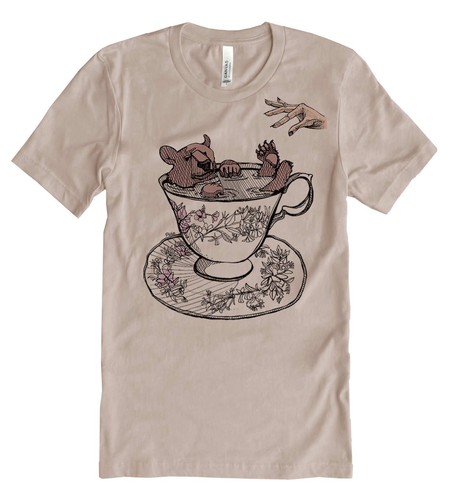 Bear in Teacup in Colour Unisex Jersey Tee