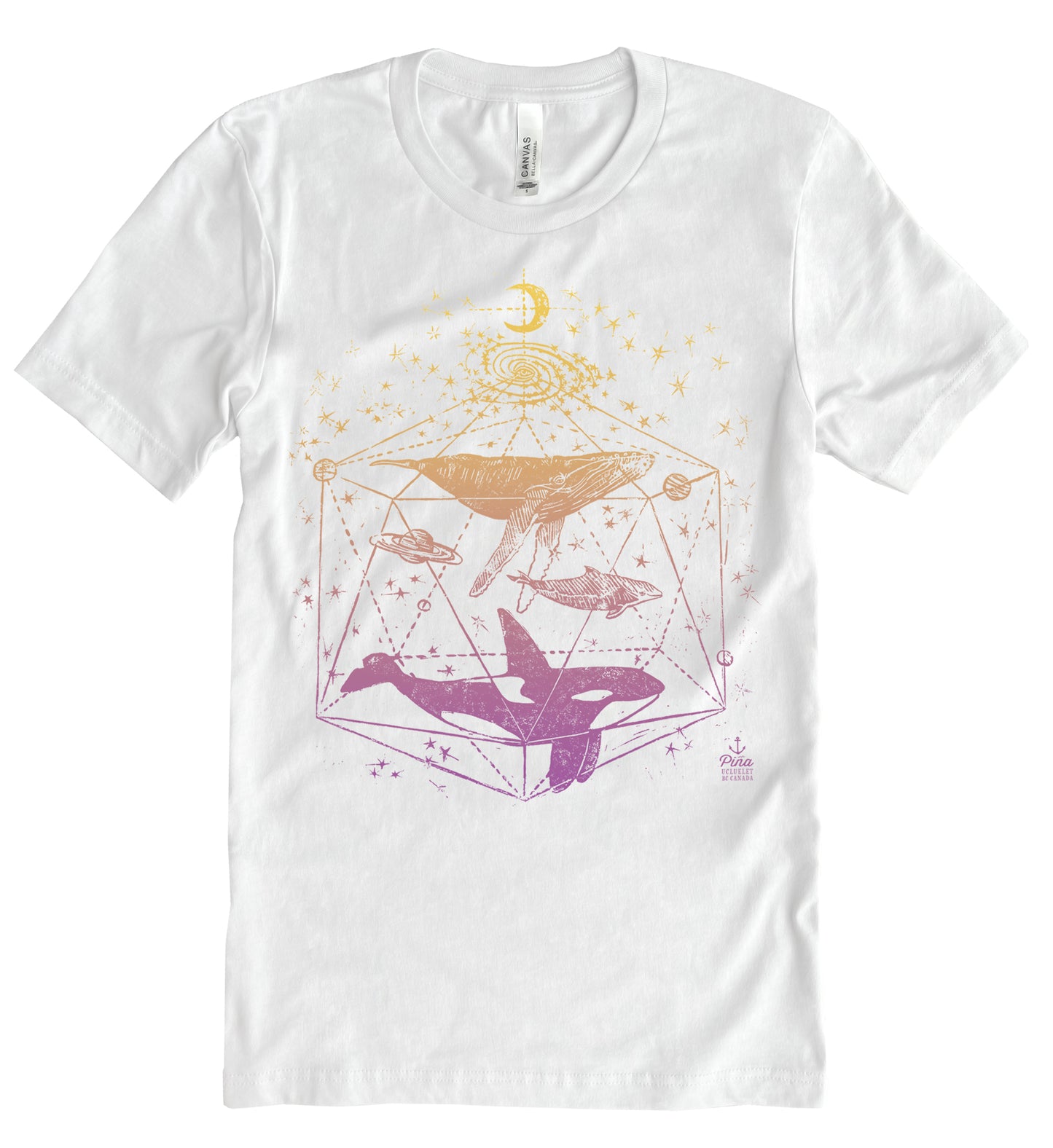 Galactic Whales In Colour Unisex Cotton Jersey Tee