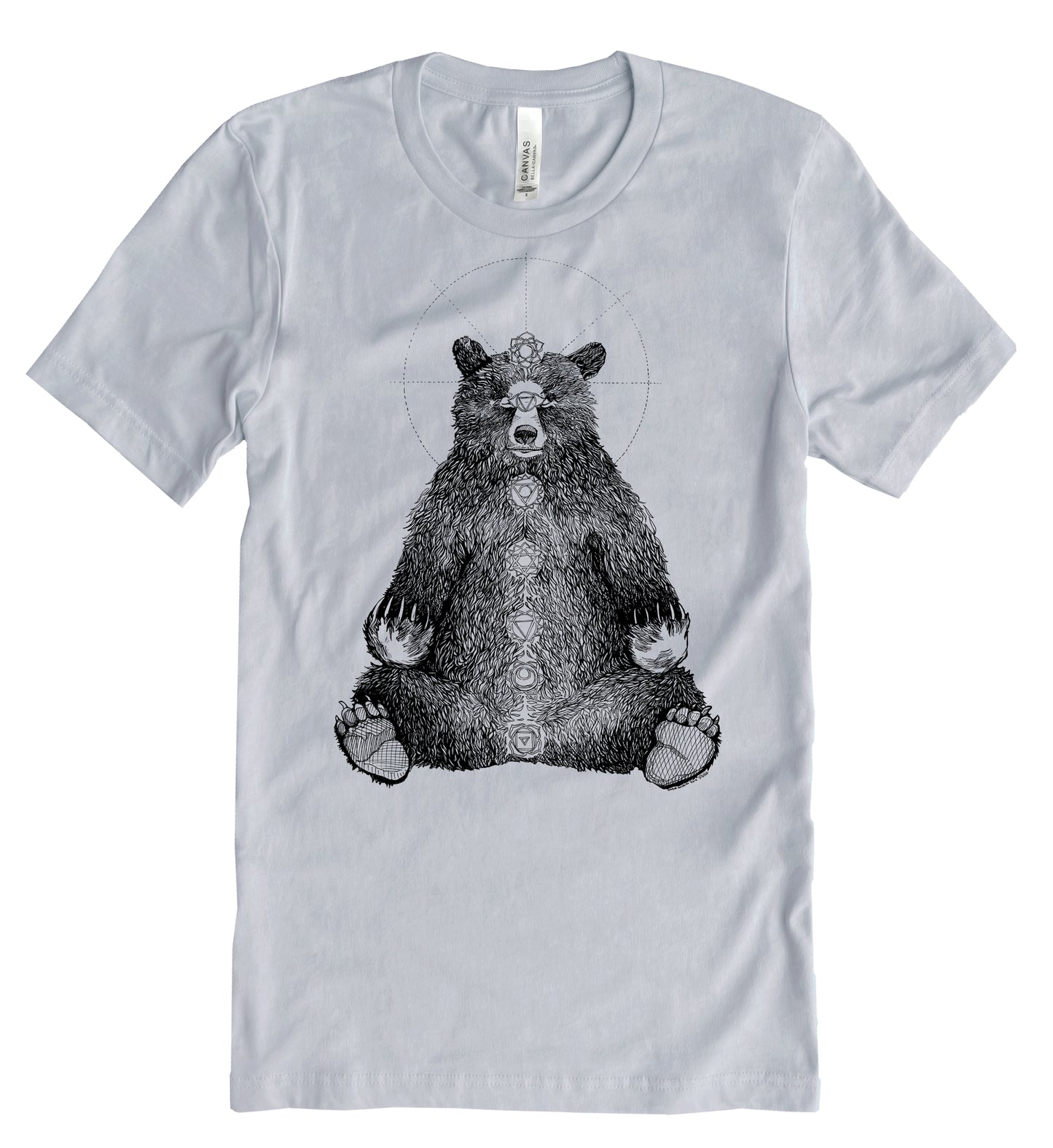 Kundalini Bear in Black Ink Unisex Cotton Jersey Tee