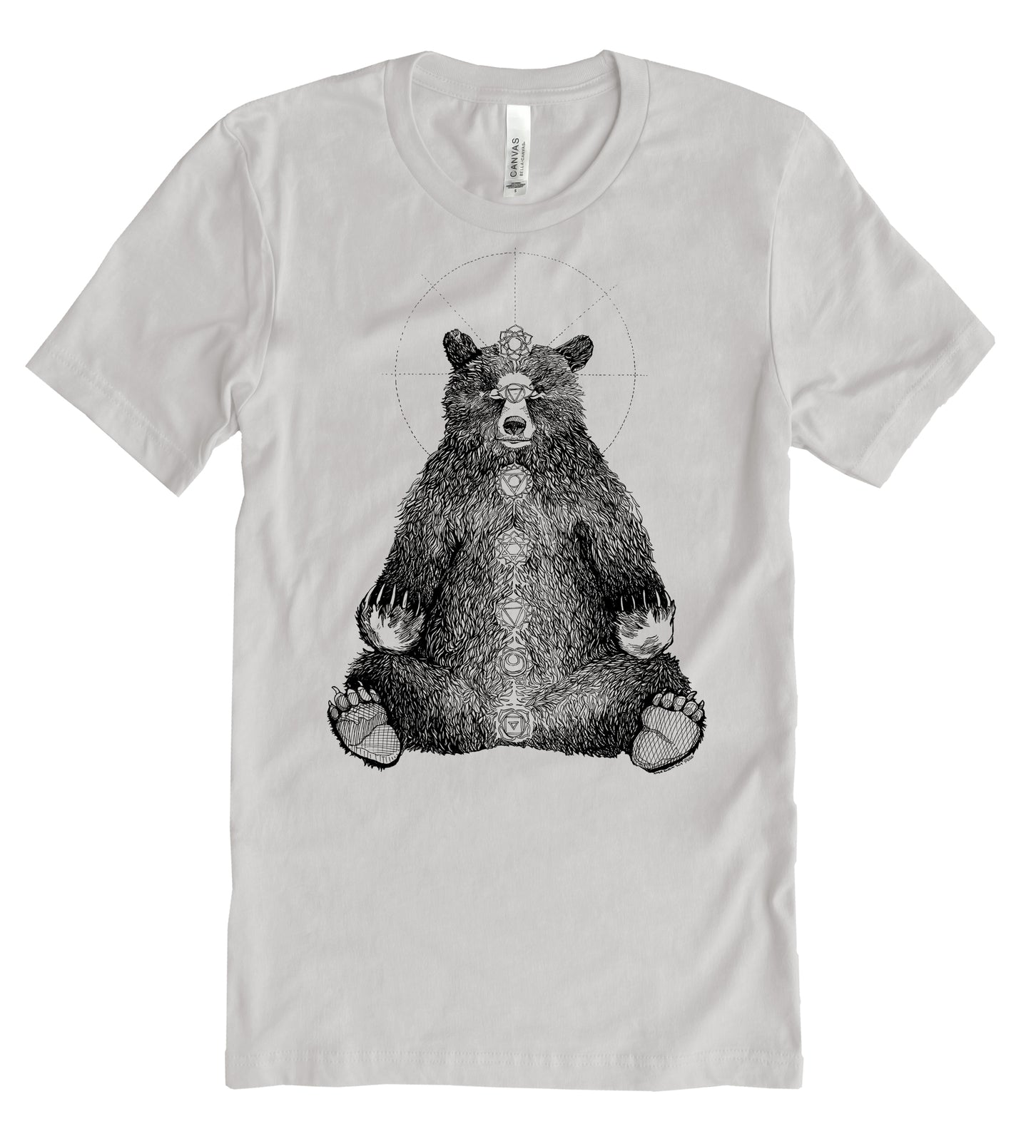 Kundalini Bear in Black Ink Unisex Cotton Jersey Tee