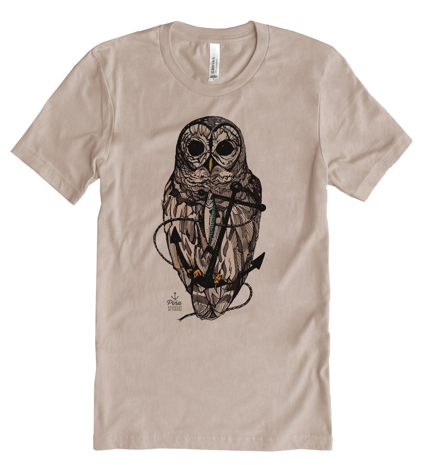 Owl and Anchor Full Colour Unisex Cotton Jersey Tee