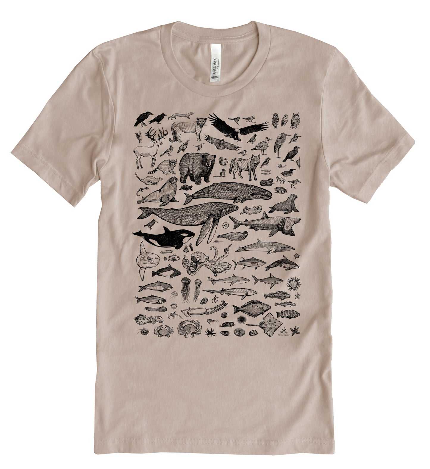 Species of Ucluelet in Black Ink Unisex Cotton Jersey Tee