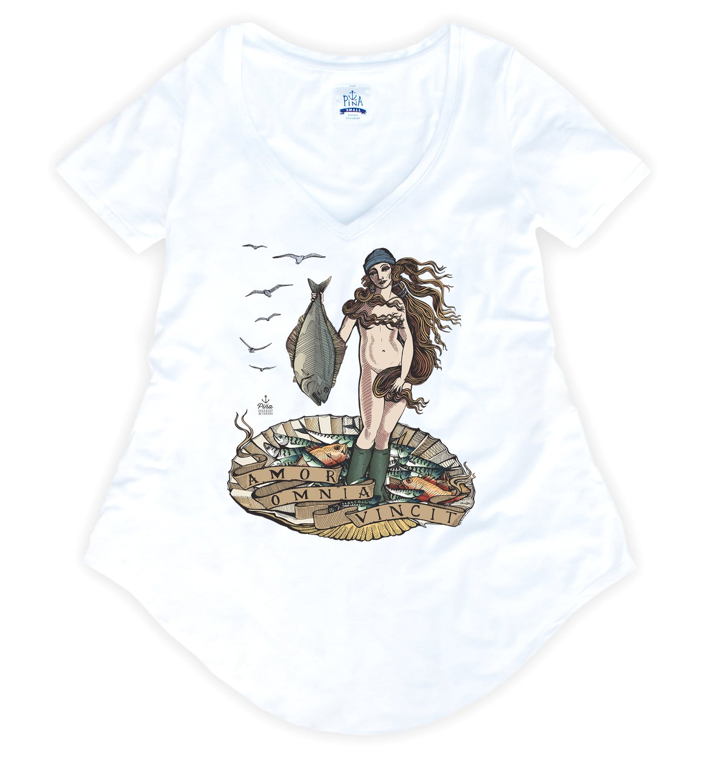 The Birth of Venus in Full Colour on a Bamboo V-Neck Tee