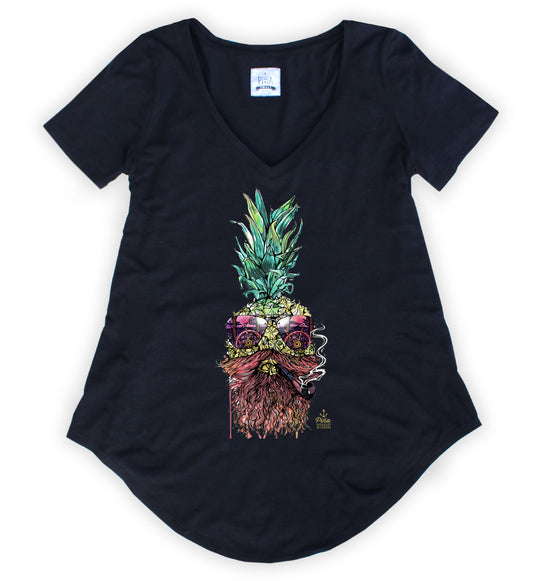 Captain Piña in Full Colour Bamboo V-Neck Tee