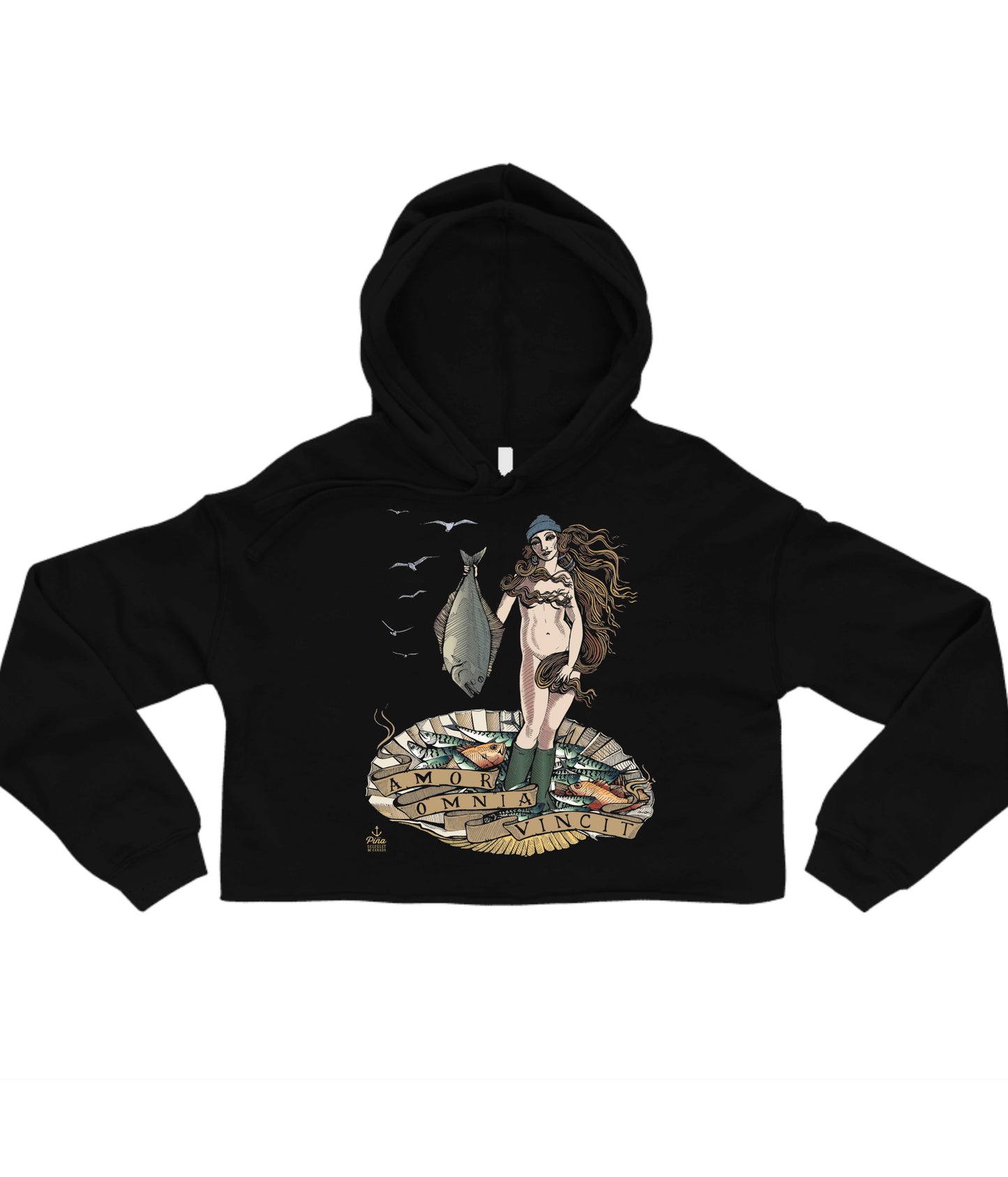 Birth of Venus in Colour Crop Hoodie