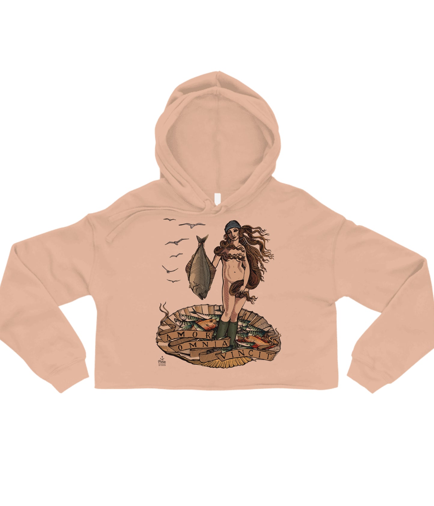 Birth of Venus in Colour Crop Hoodie