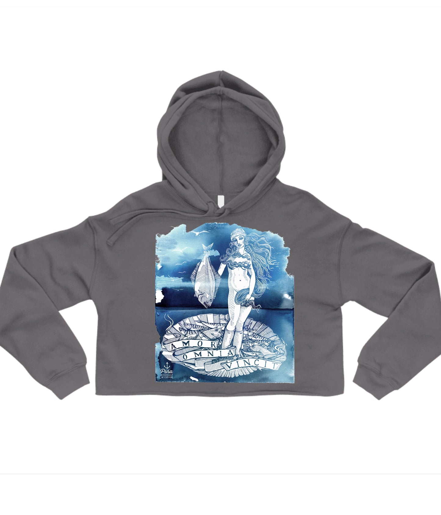 Birth of Venus on Watercolour Crop Hoodie