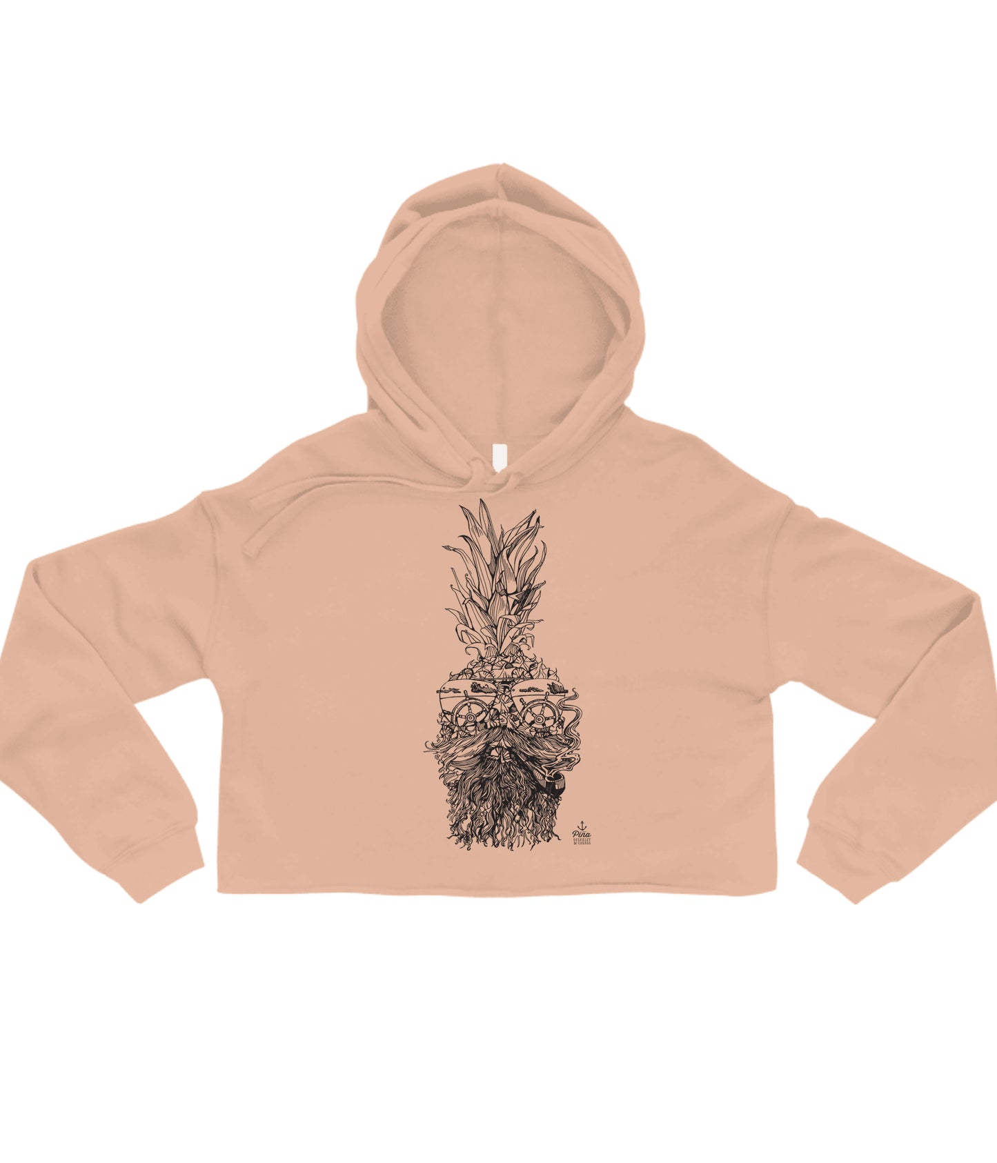 Captain Piña in Black Crop Hoodie