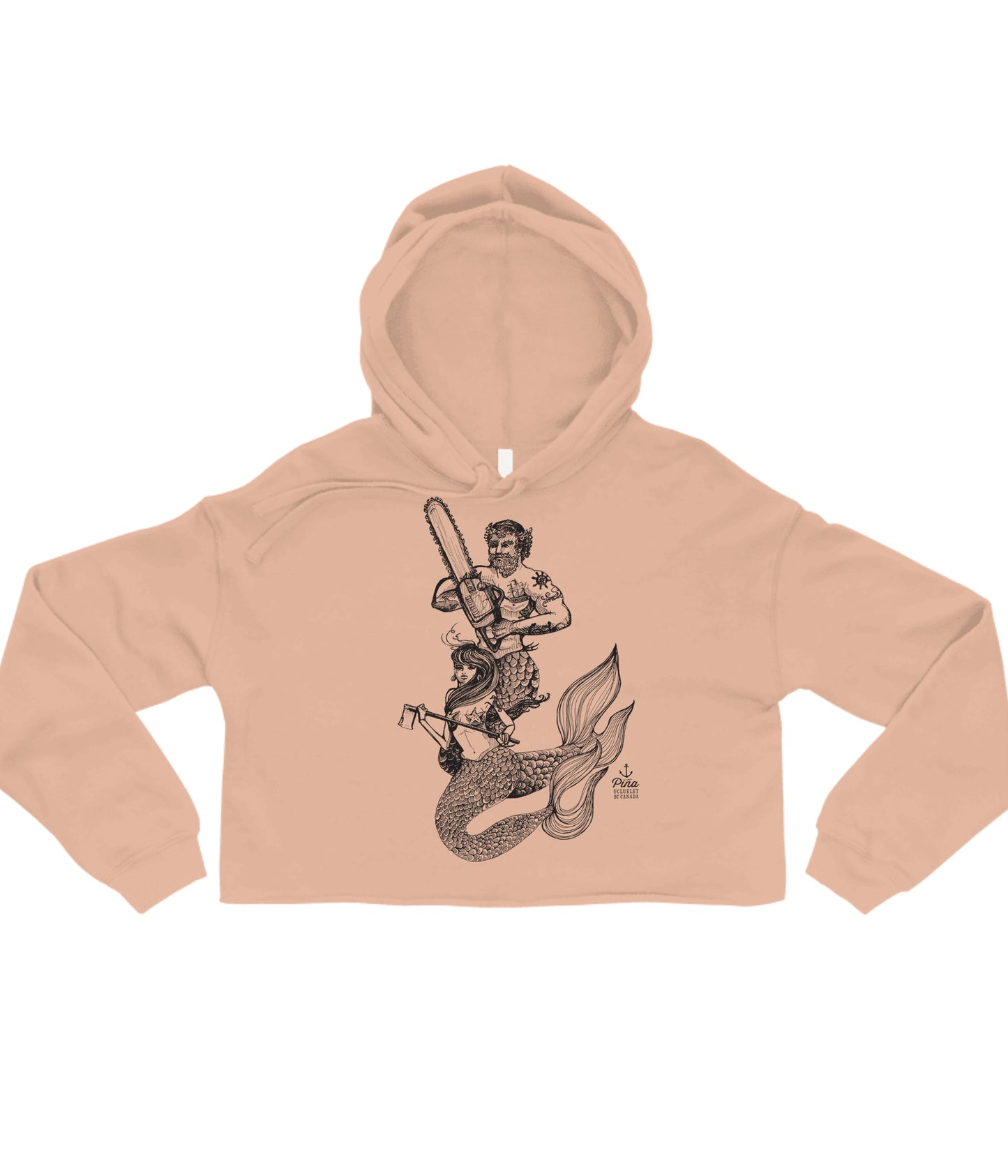 Chainsaw Mercouple in Black Crop Hoodie