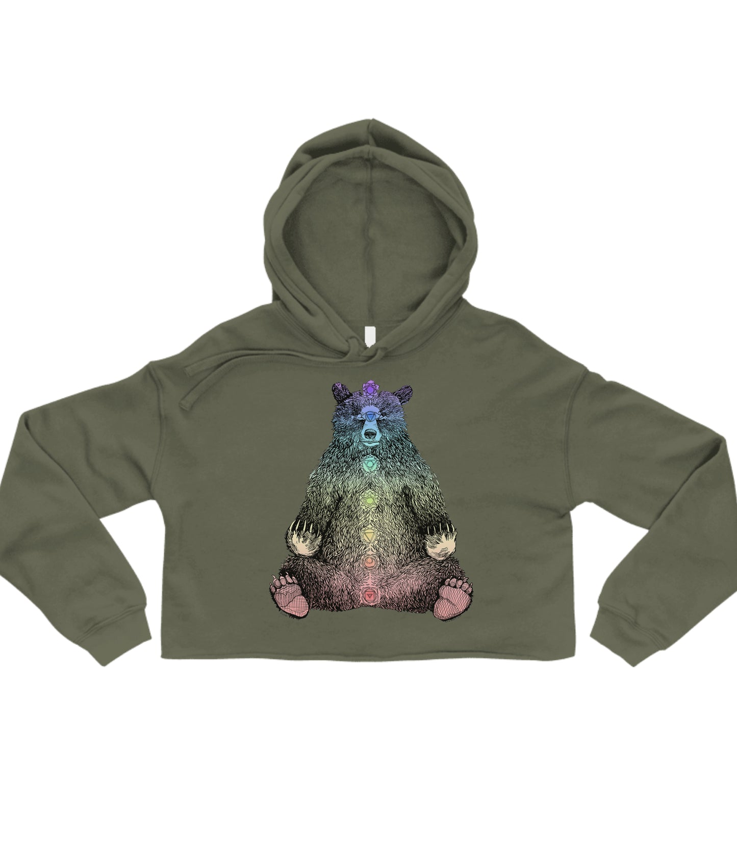 Kundalini Bear in Colour Crop Hoodie