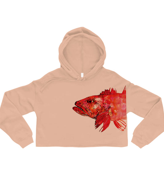 Lingcod in Colour Crop Hoodie