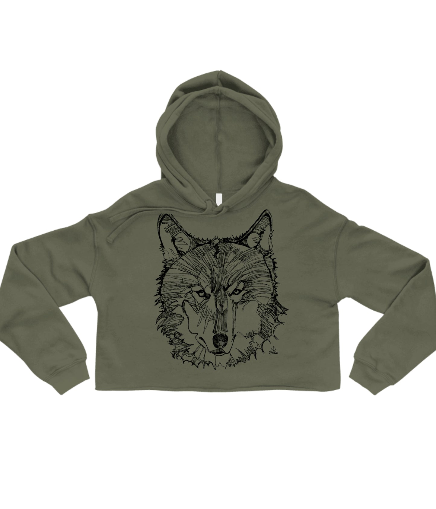 Wolf Face Crop Hoodie