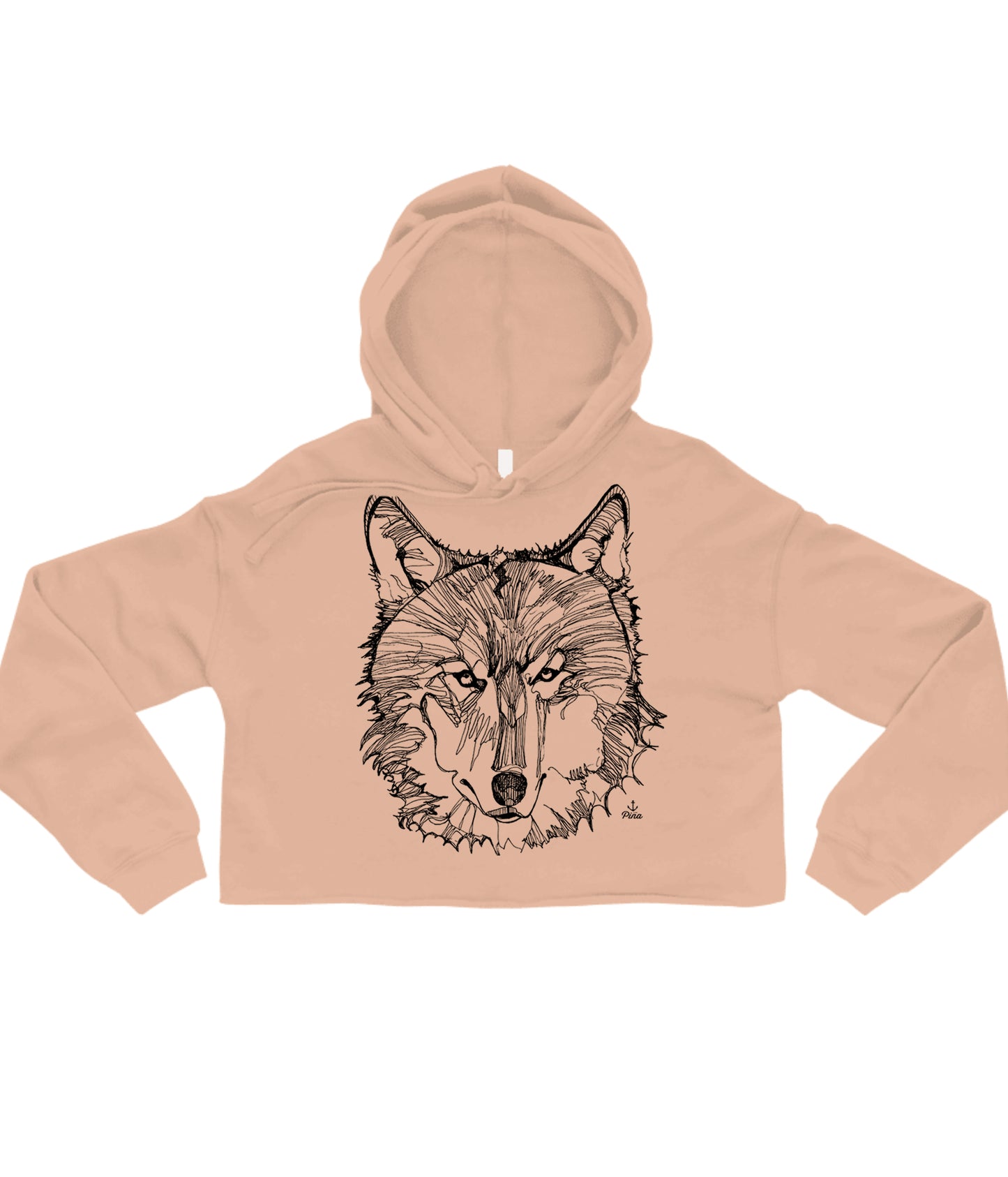 Wolf Face Crop Hoodie