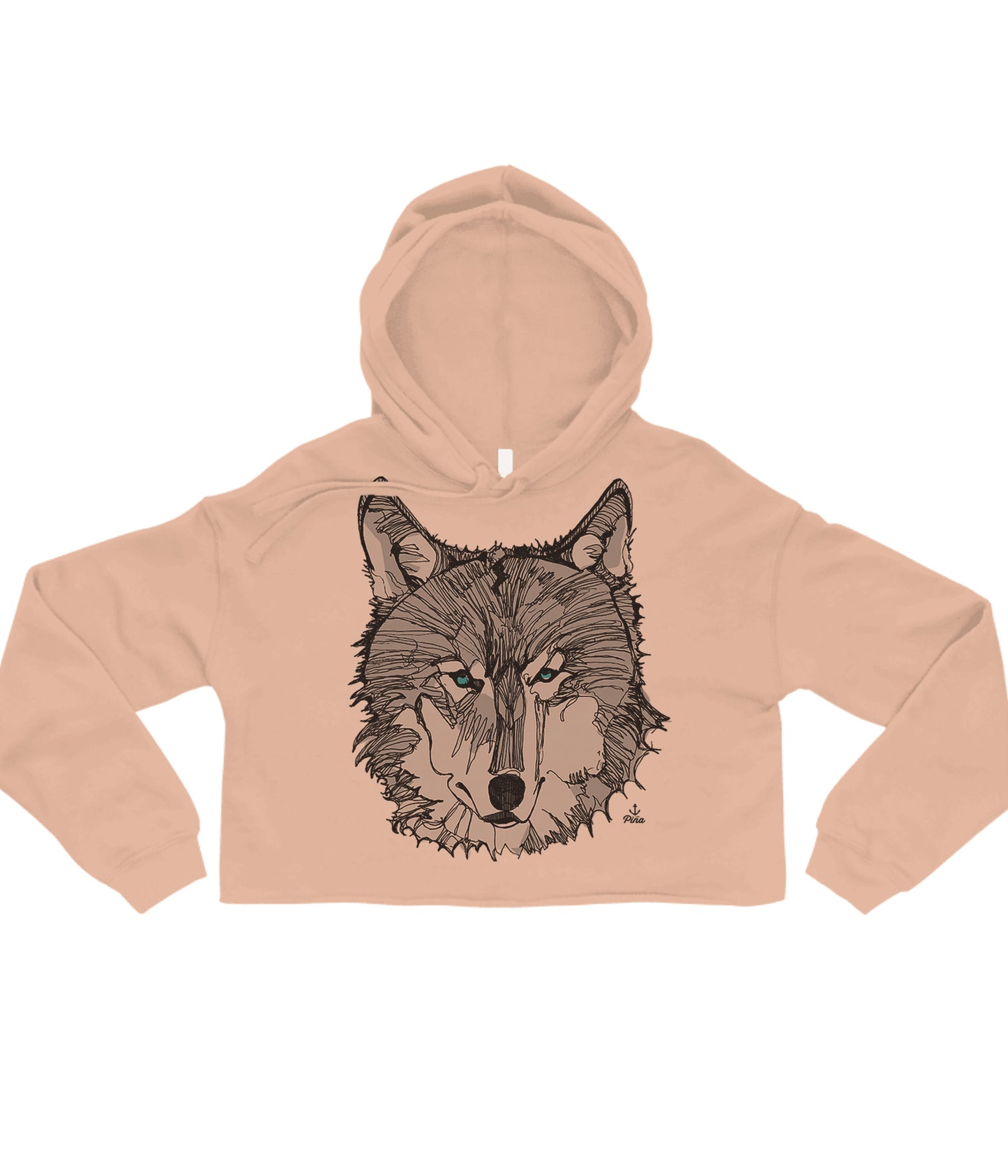 Wolf Face Crop Hoodie