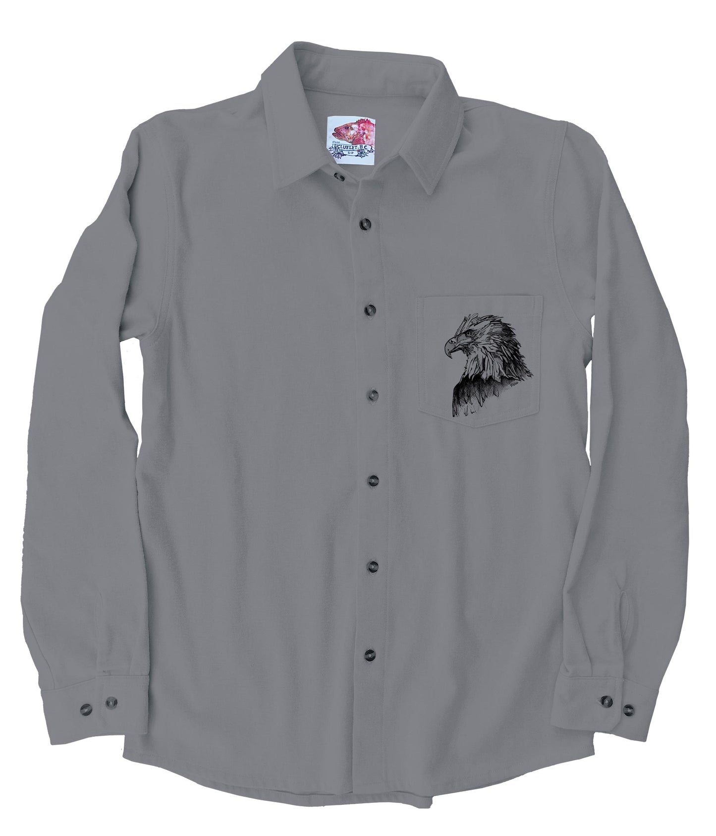 Bird Species in Black Organic Cotton Flannel