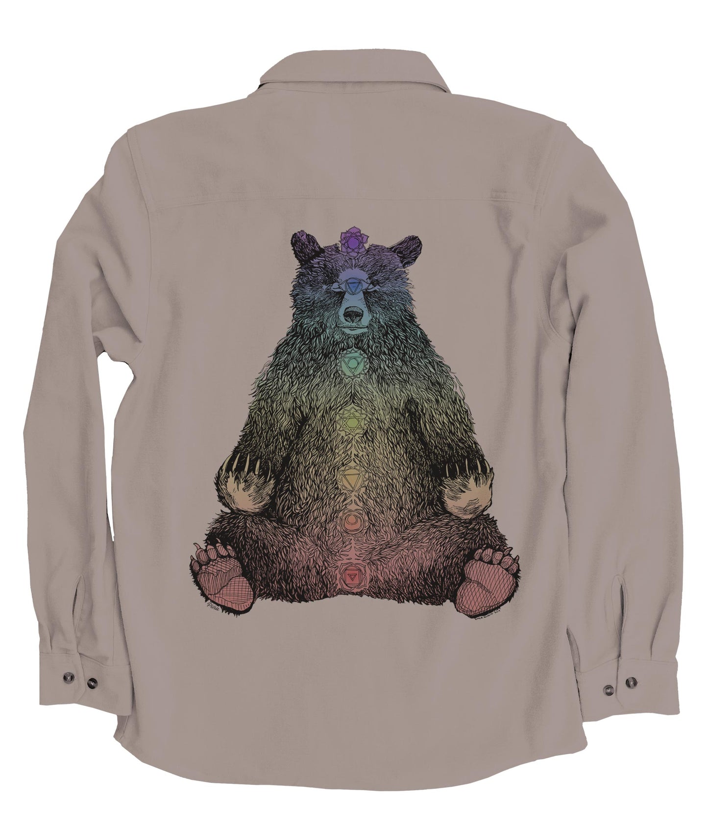 Kundalini Bear in Full Colour Organic Cotton Flannel