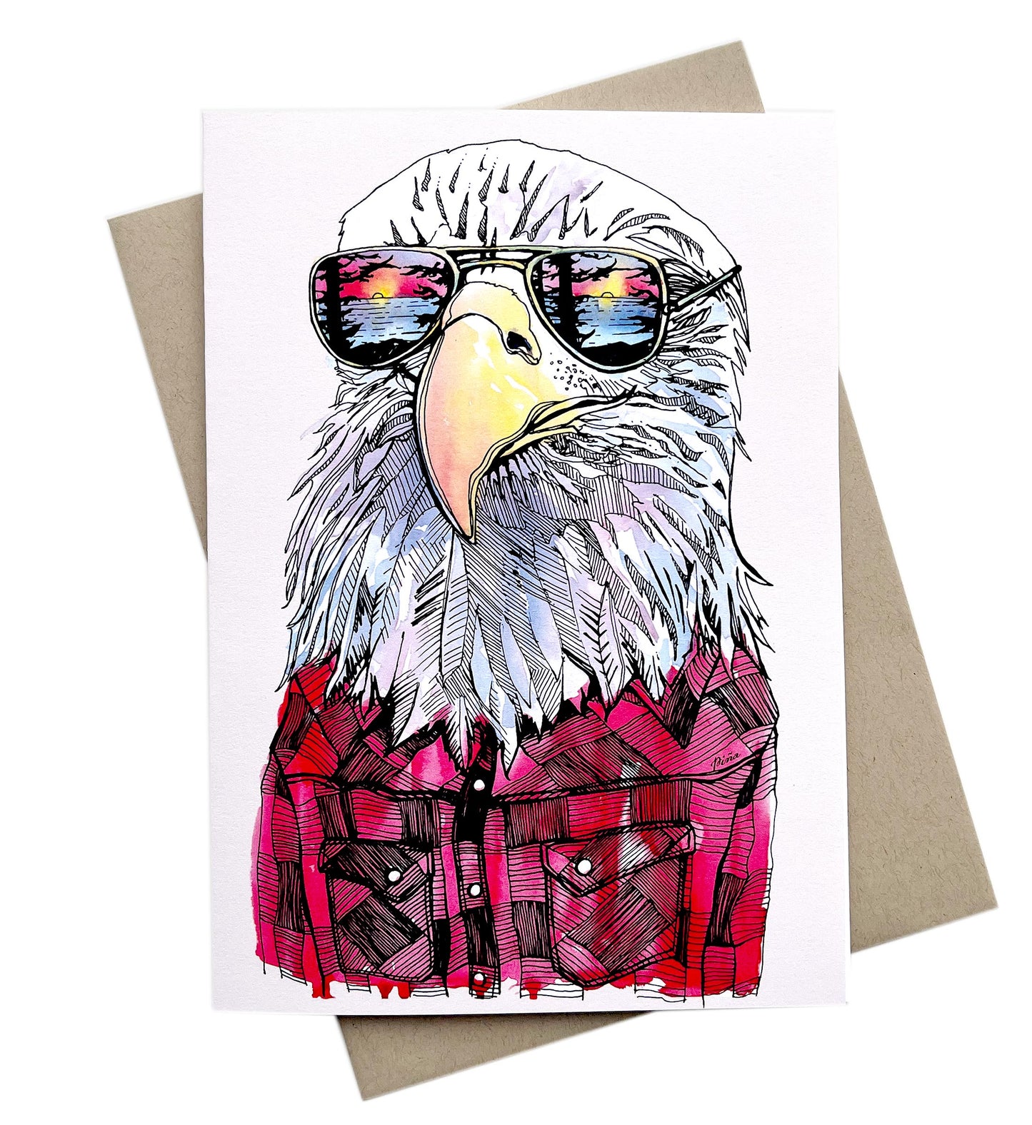 Hipster Eagle Greeting Card