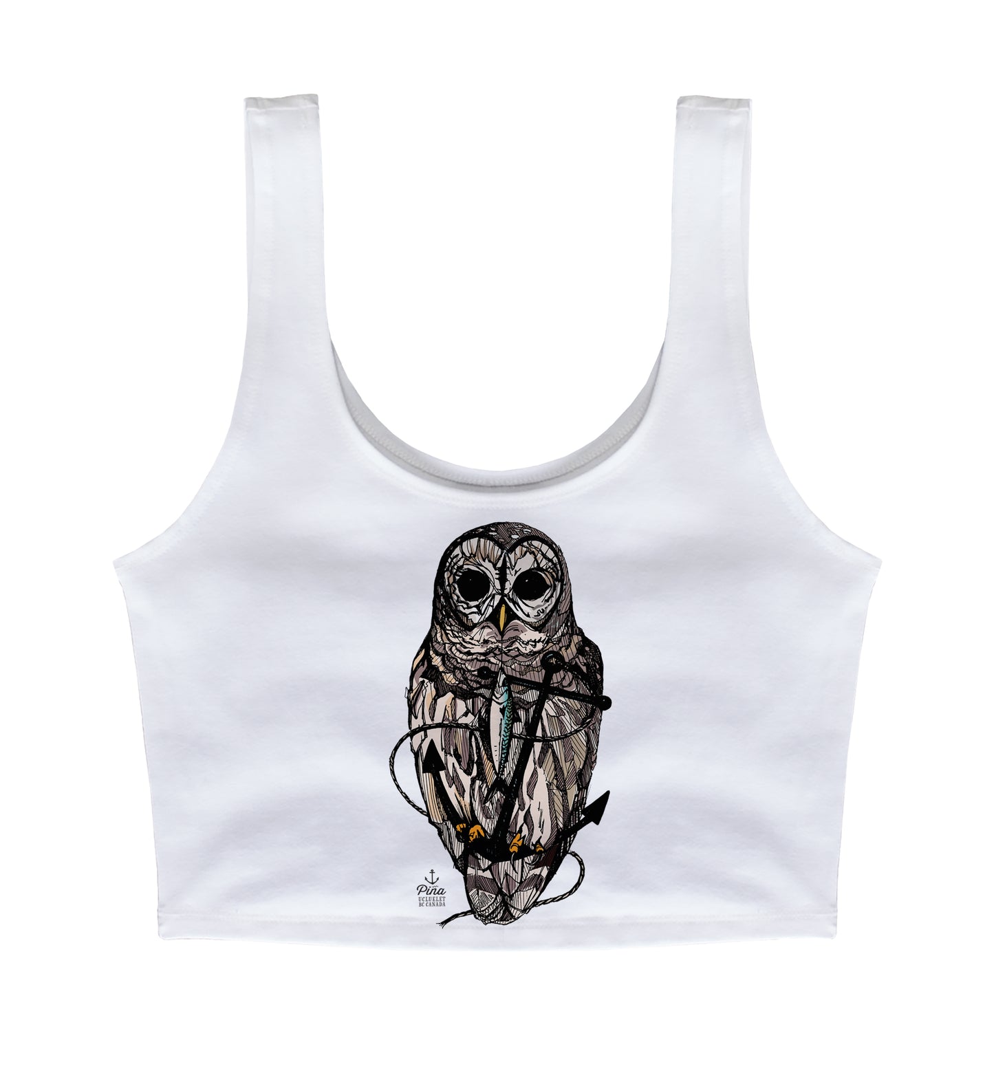 Owl & Anchor in Colour Crop Tank