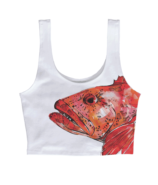 Ling Cod in Colour Crop Tank