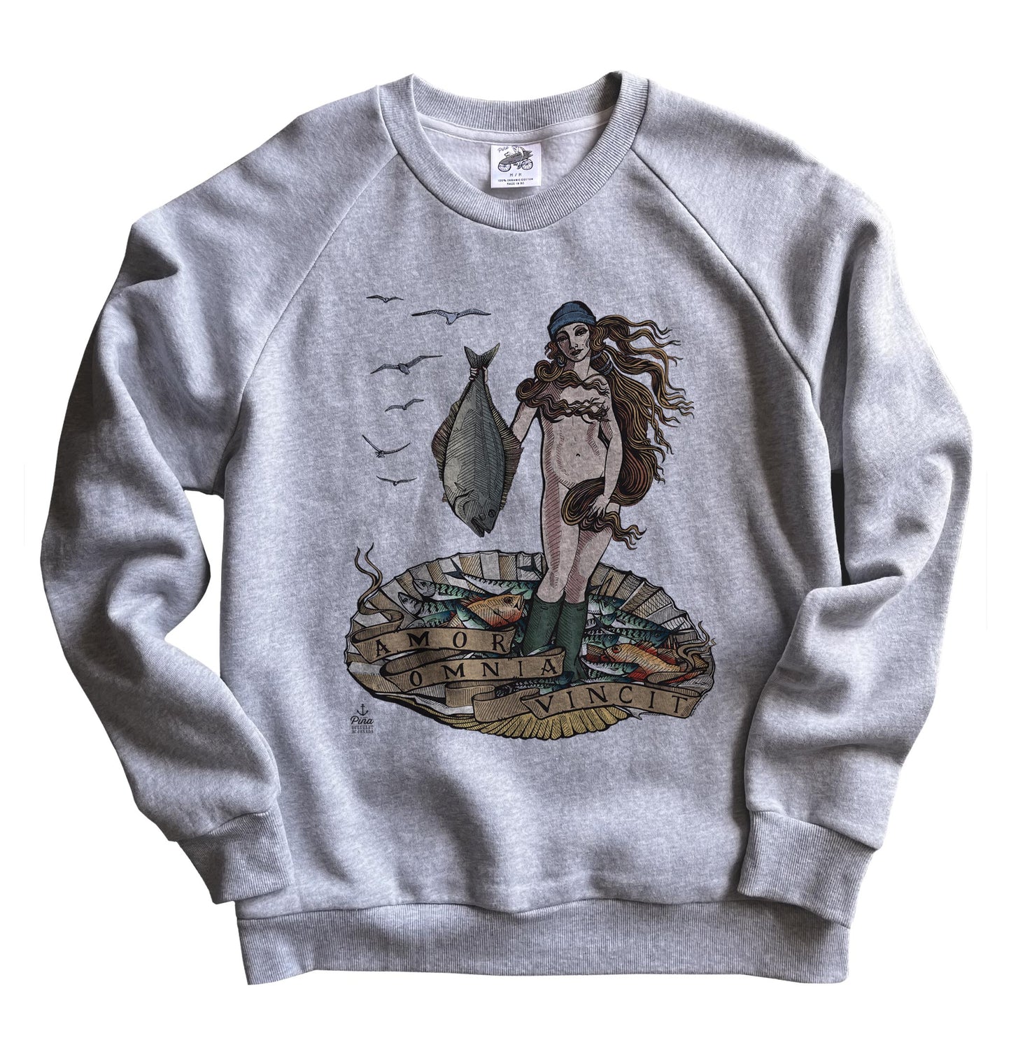 Birth of Venus in Full Colour Organic Cotton Unisex Sweatshirt