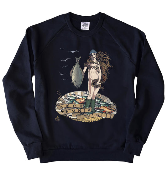 Birth of Venus in Full Colour Organic Cotton Unisex Sweatshirt