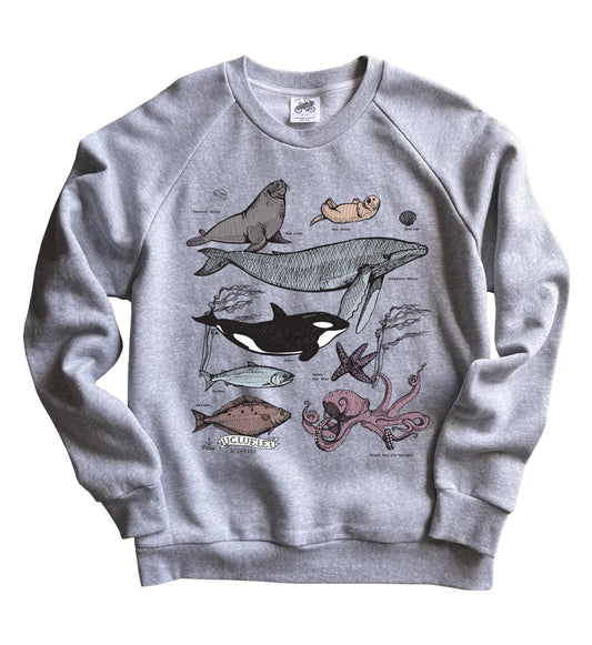 Ocean Species in Full Colour Organic Cotton Unisex Sweatshirt