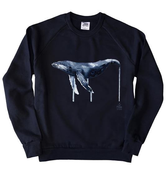 Watercolour Humpback Whale Organic Cotton Unisex Sweatshirt