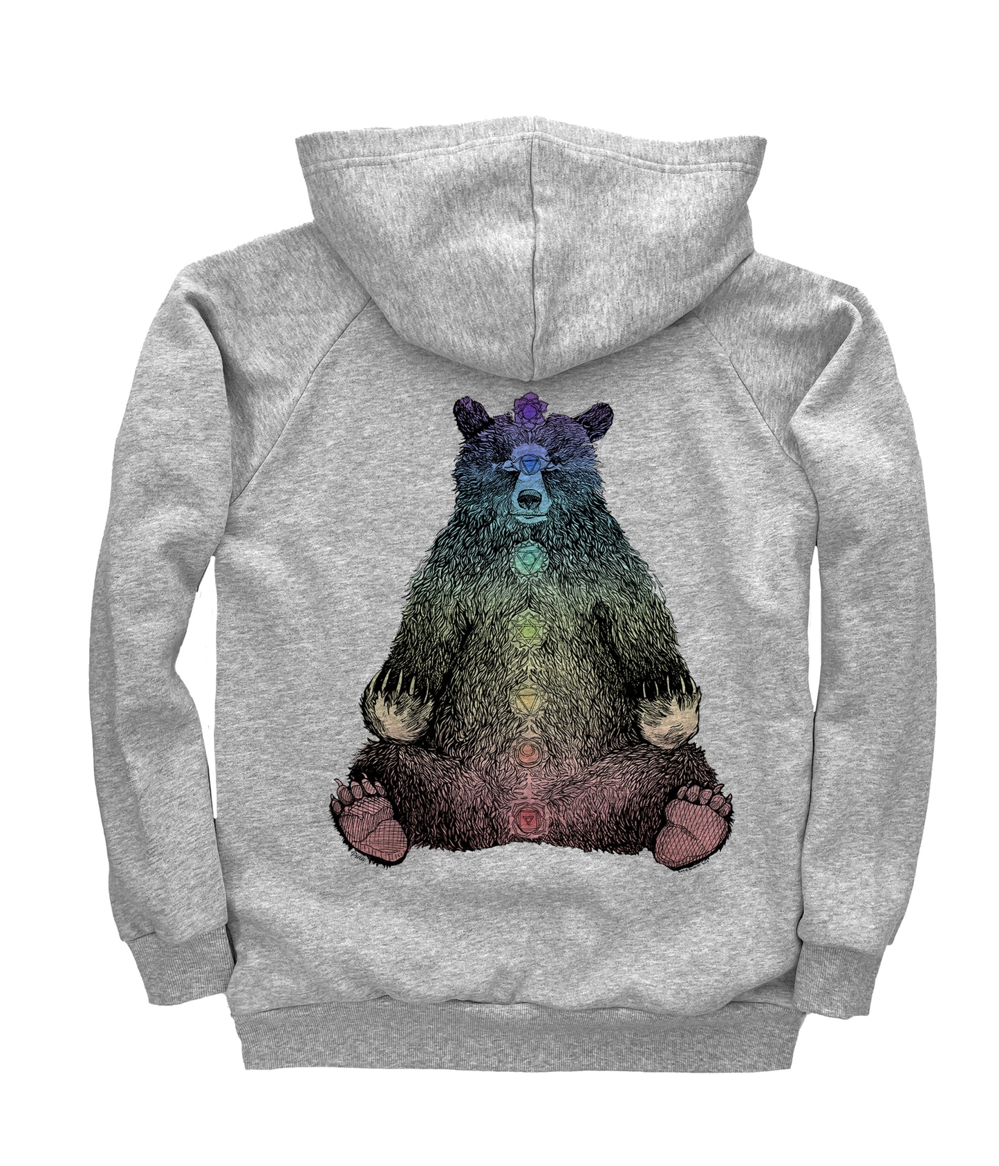 Kundalini Bear in Full Colour Organic Cotton Unisex Pullover Hoodie