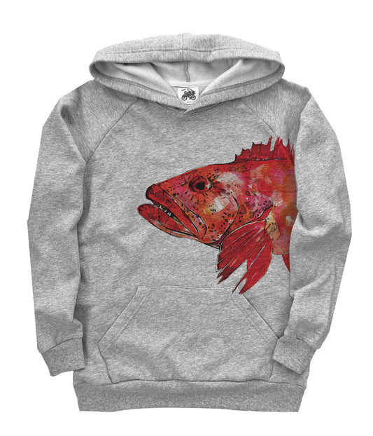 Lingcod in Full Colour Organic Cotton Unisex Pullover Hoodie