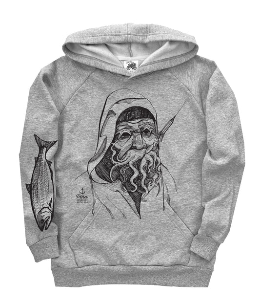 Old Salty in Black Ink Organic Cotton Unisex Pullover Hoodie Hoodie