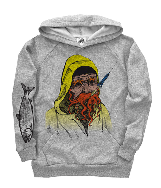 Old Salty in Full Colour Organic Cotton Unisex Pullover Hoodie