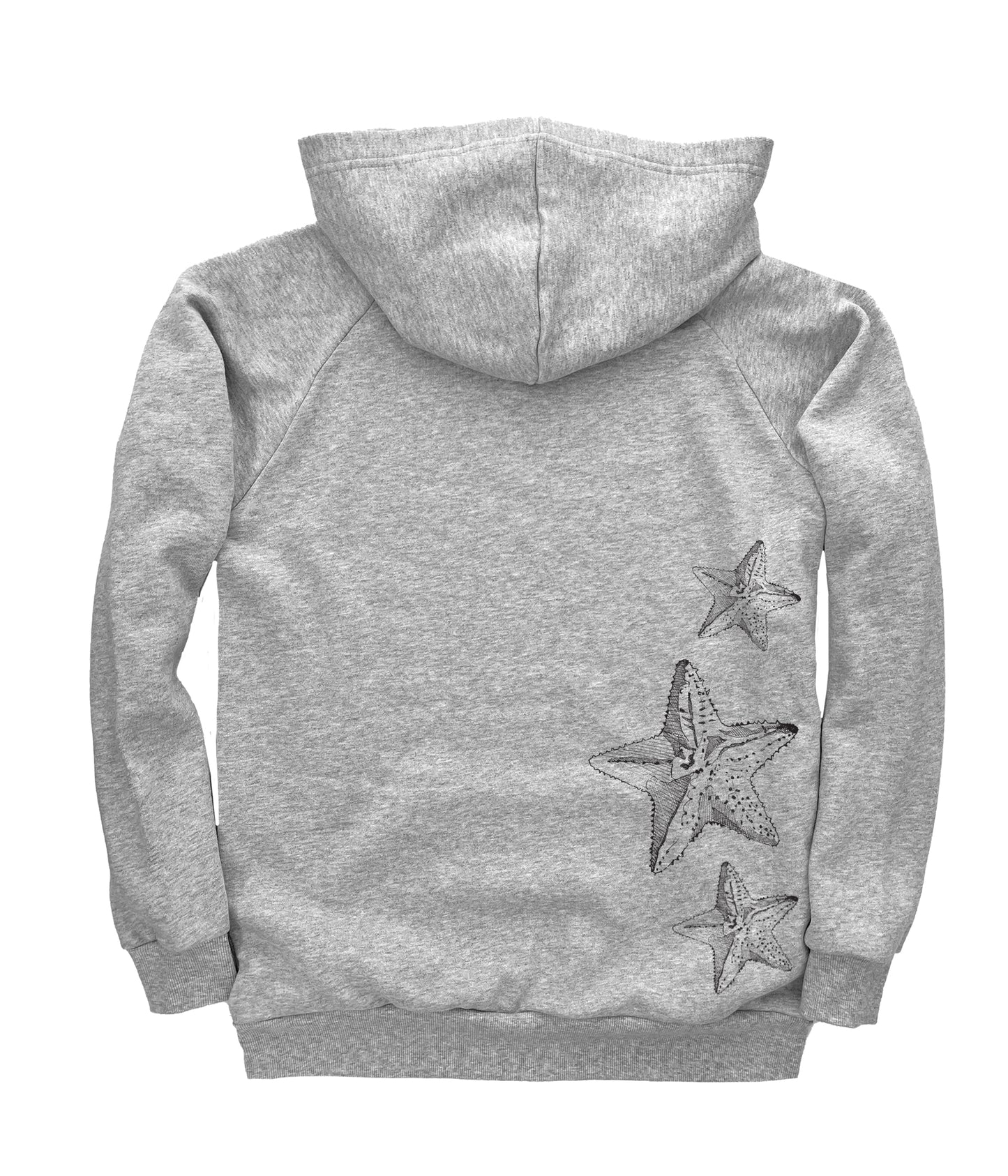 Mermaid Fiddling in Black Ink Organic Cotton Unisex Pullover Hoodie