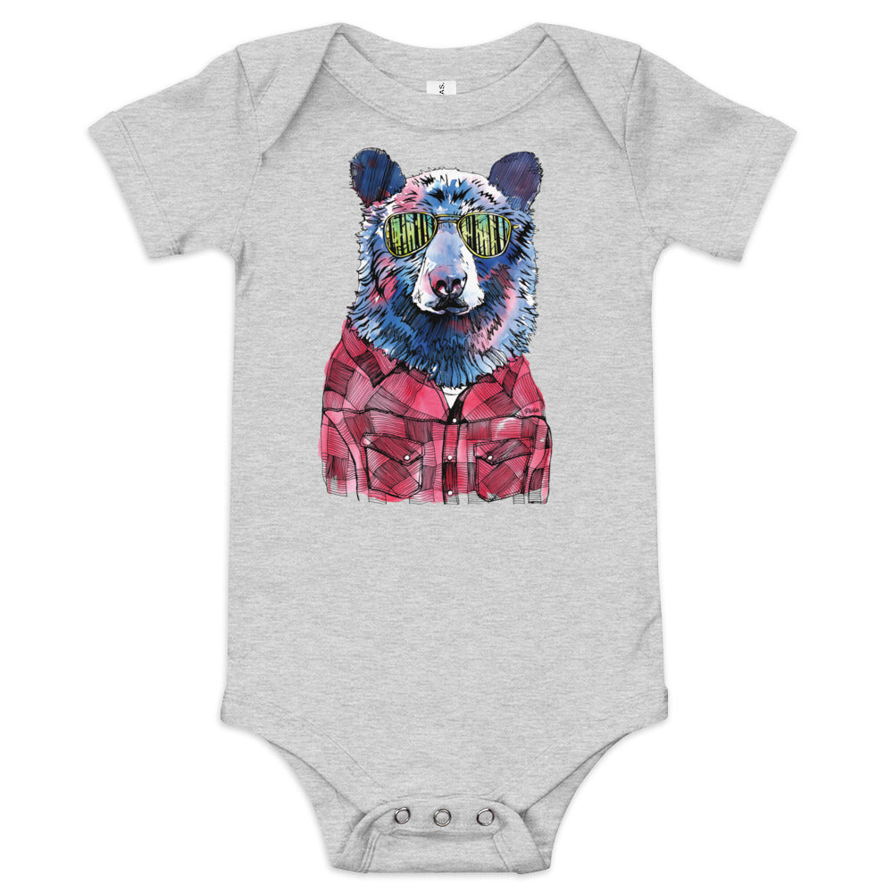 Hipster Bear Baby One Piece