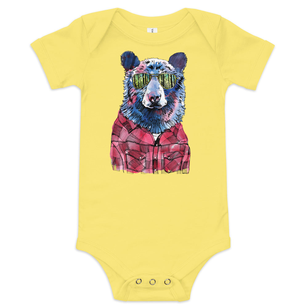 Hipster Bear Baby One Piece