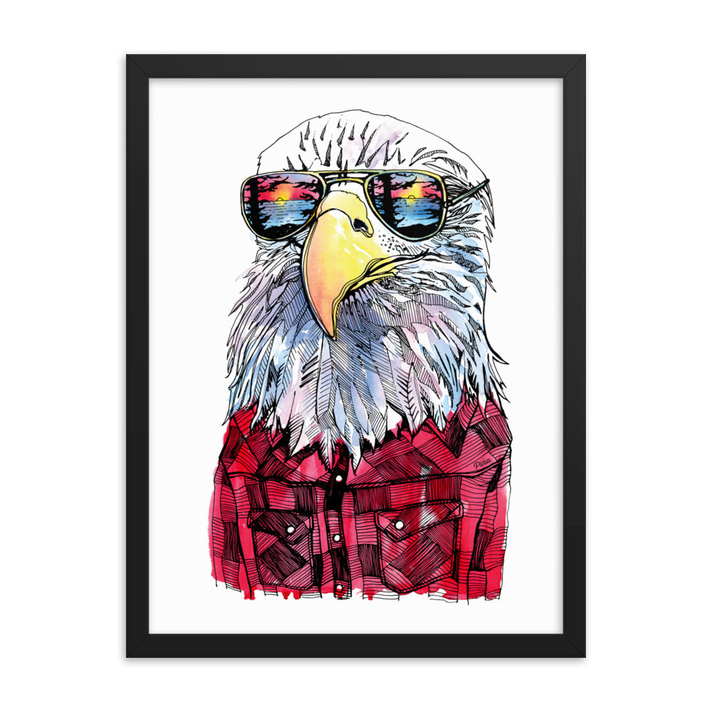Hipster Eagle Framed Print