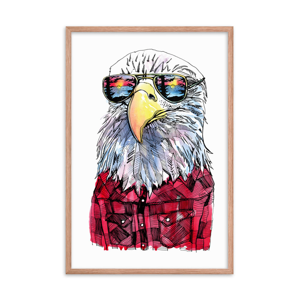 Hipster Eagle Framed Print
