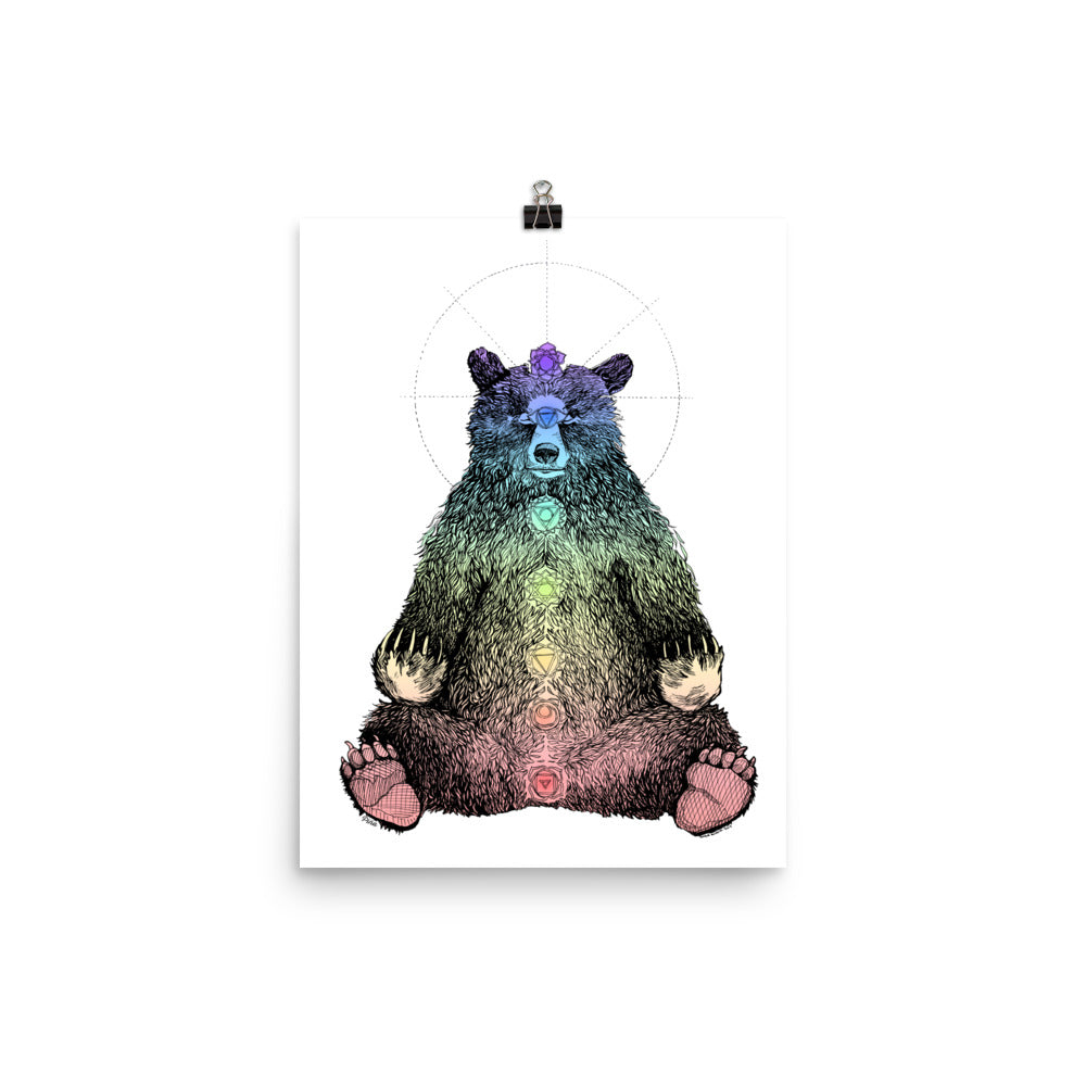 Kundalini Bear Rainbow Gradient Matte Poster
