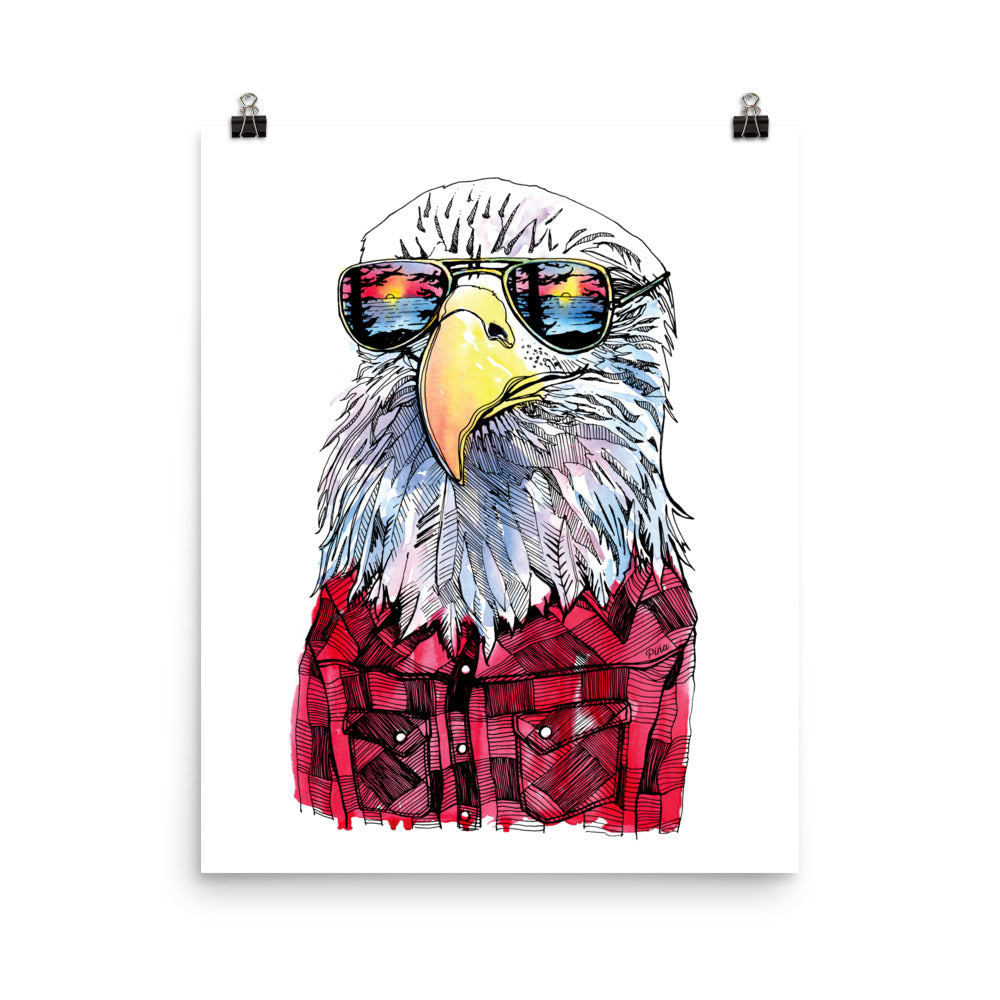 Hipster Eagle Matte Poster