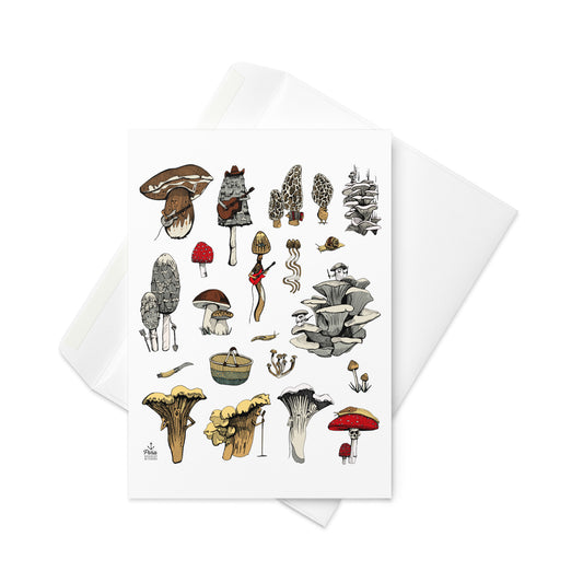 PNW Mushrooms Colour Greeting Card