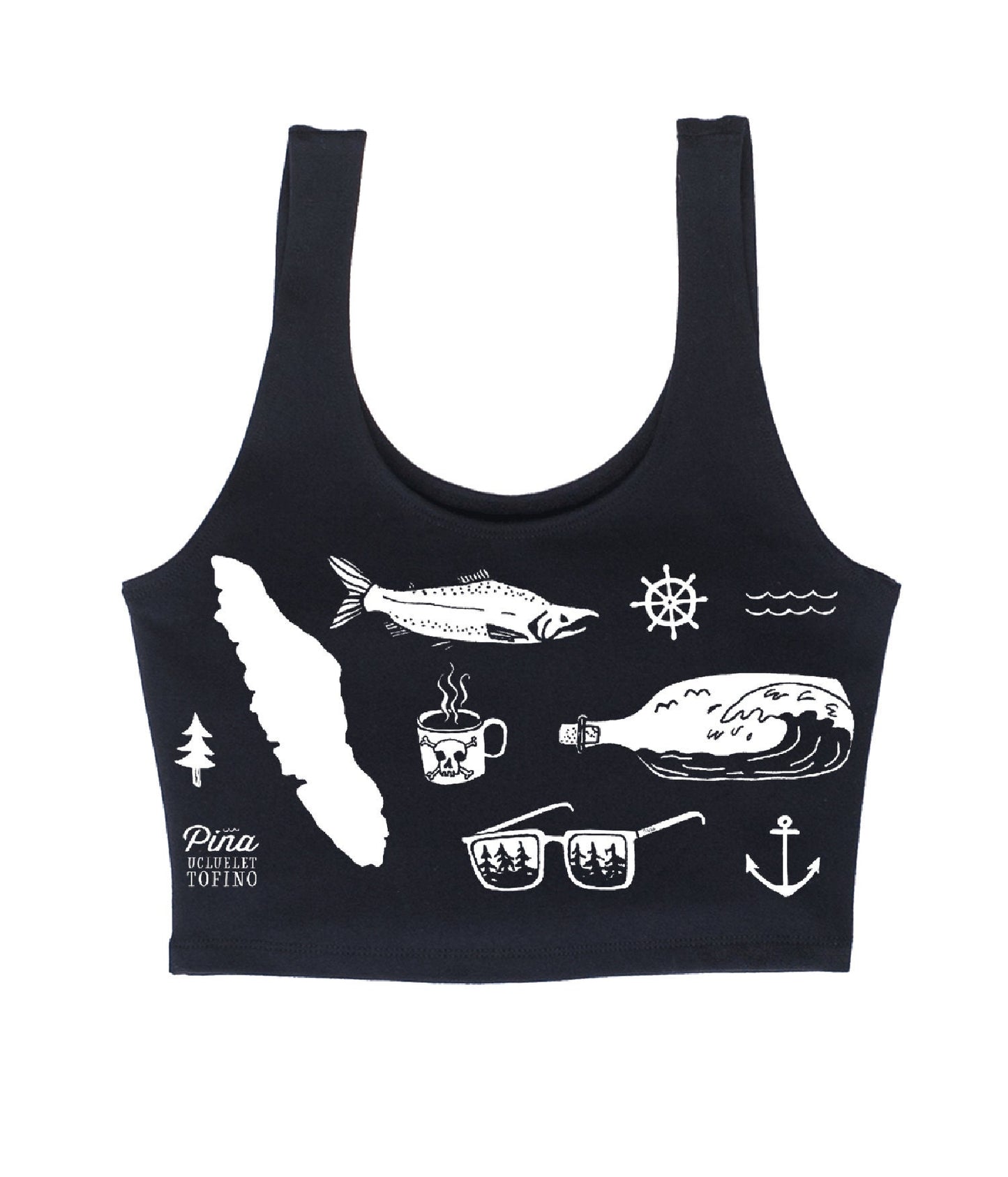 Vancouver Island Essentials in White Crop Tank