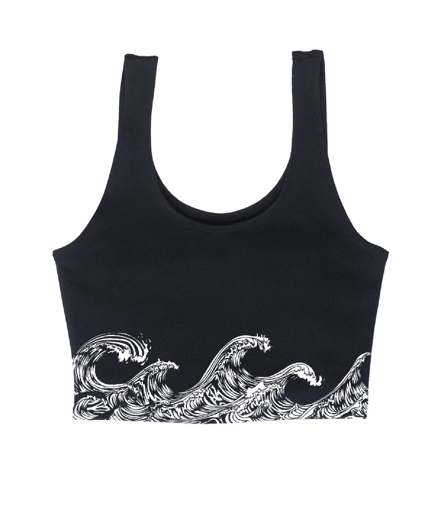 Doodle Wave in White Crop Tank