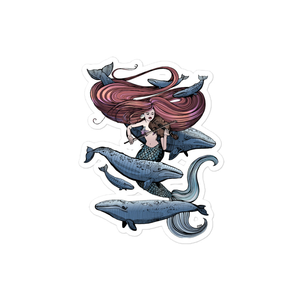 Mermaid Fiddling Sticker
