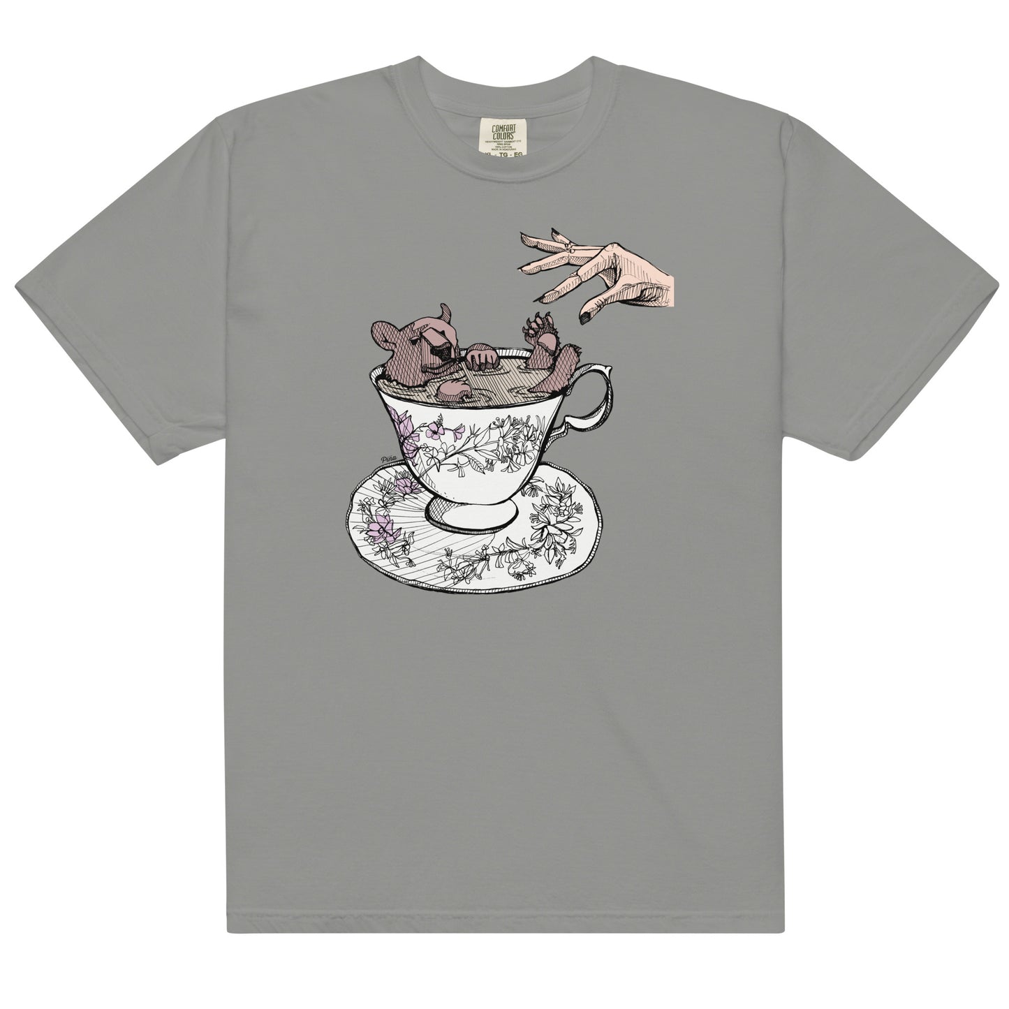 Bear in Teacup Unisex Garment-Dyed Tee