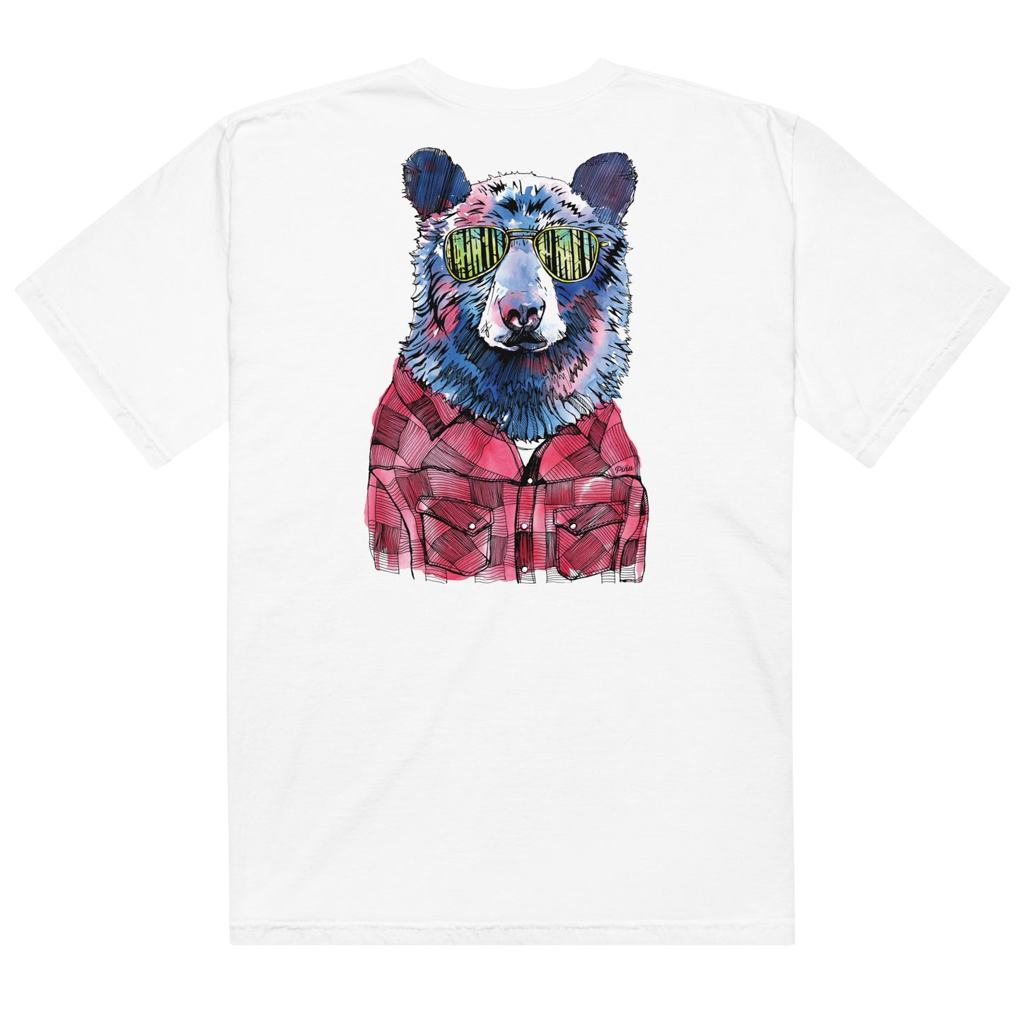 Hipster Bear Unisex Garment-Dyed Tee