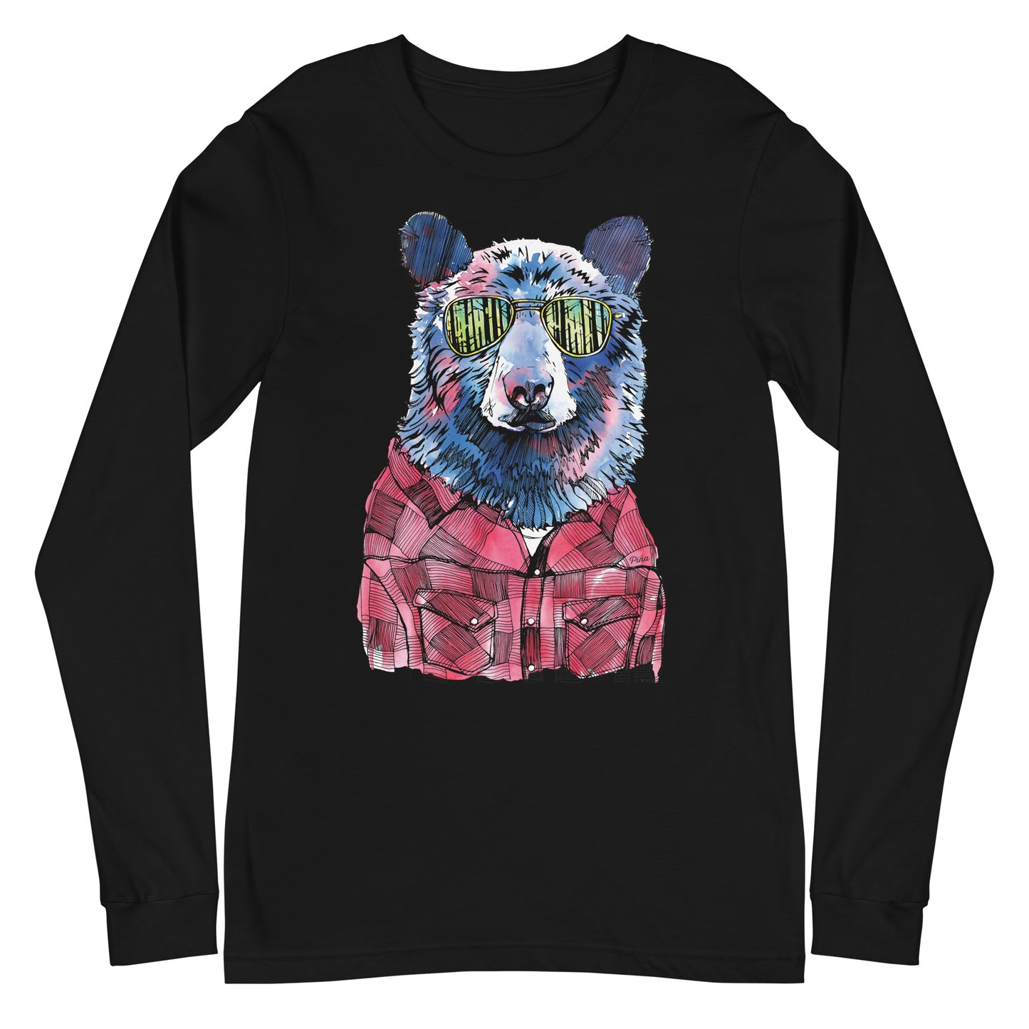 Hipster Bear Unisex Long Sleeve Shirt