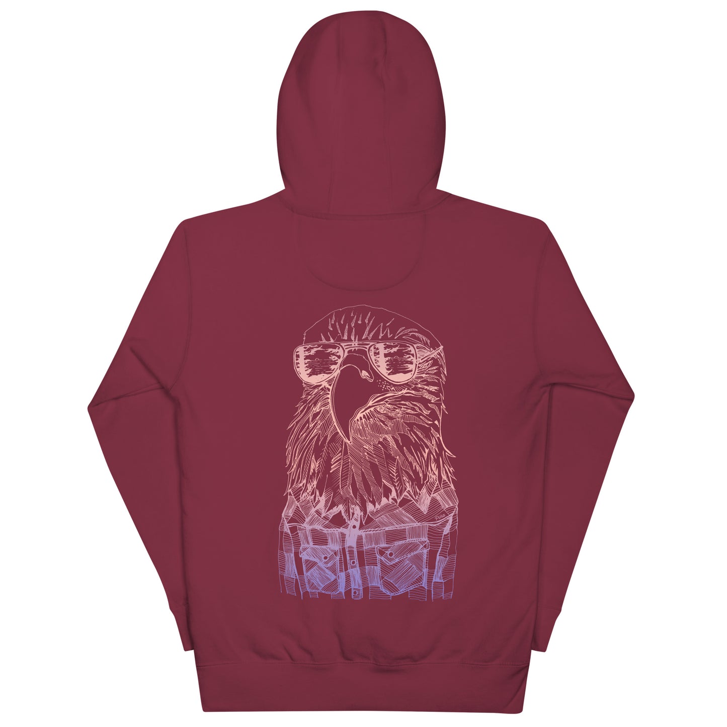 Hipster Eagle Sunset Gradient Unisex Hoodie