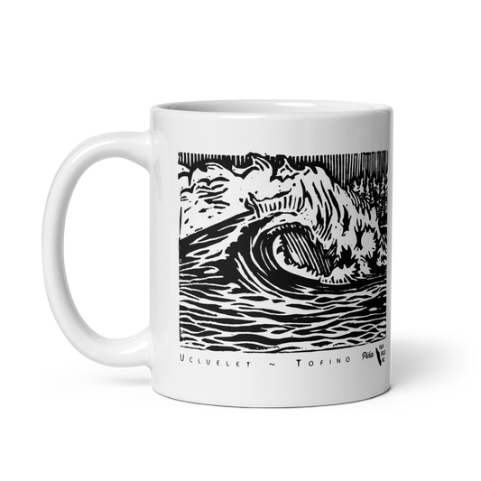 PNW Wave White Glossy Mug