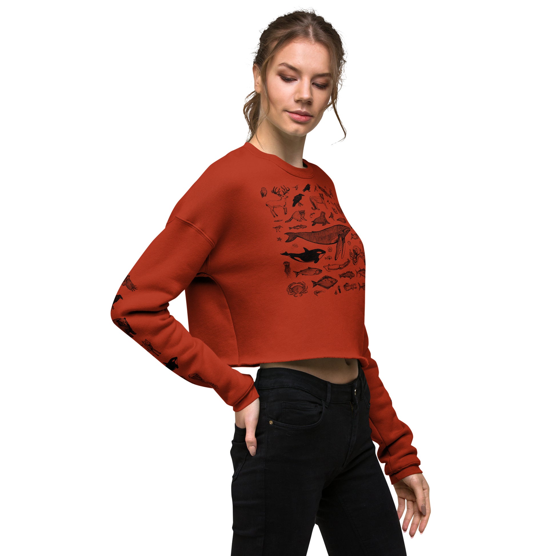 Crop sweatshirt with modal