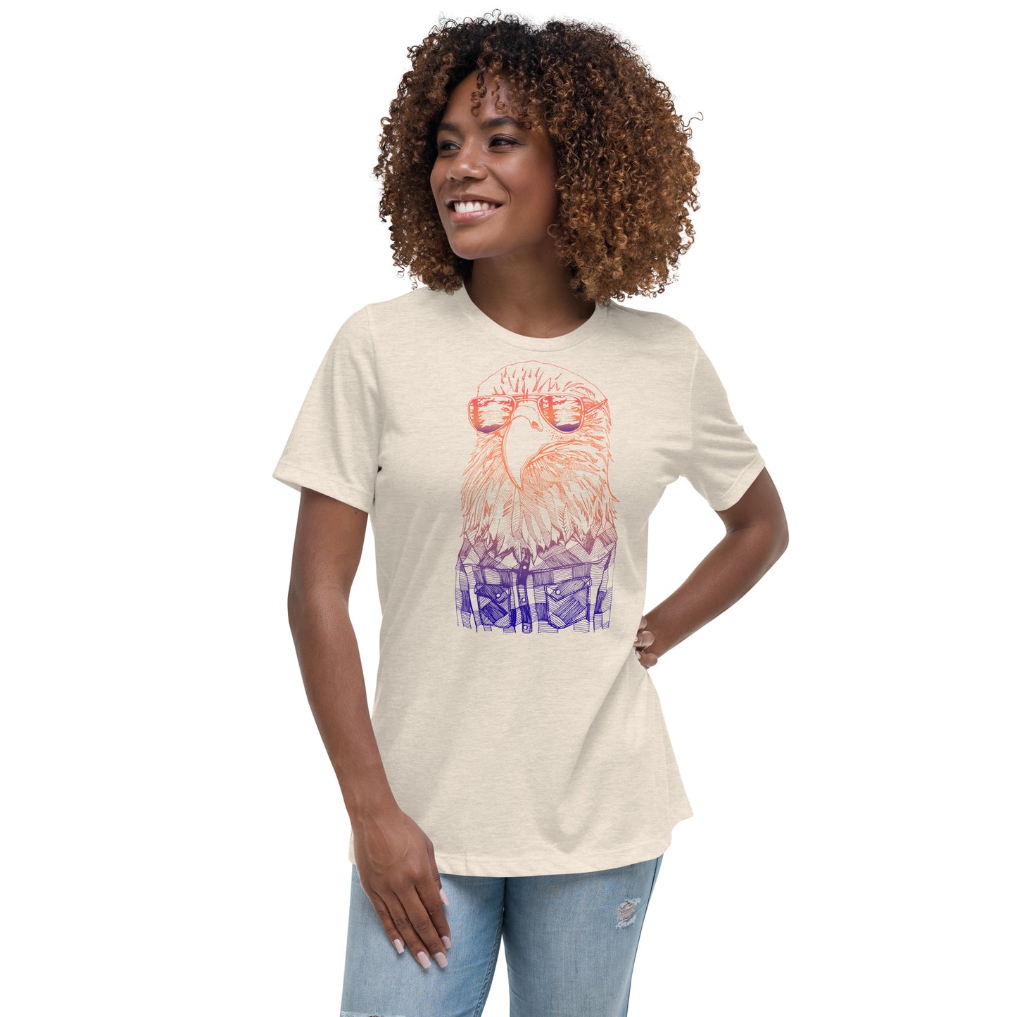 Hipster Eagle Ladies Relaxed Tee